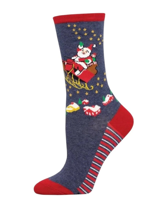 Women’s Sleighing It Socks Blue Heather