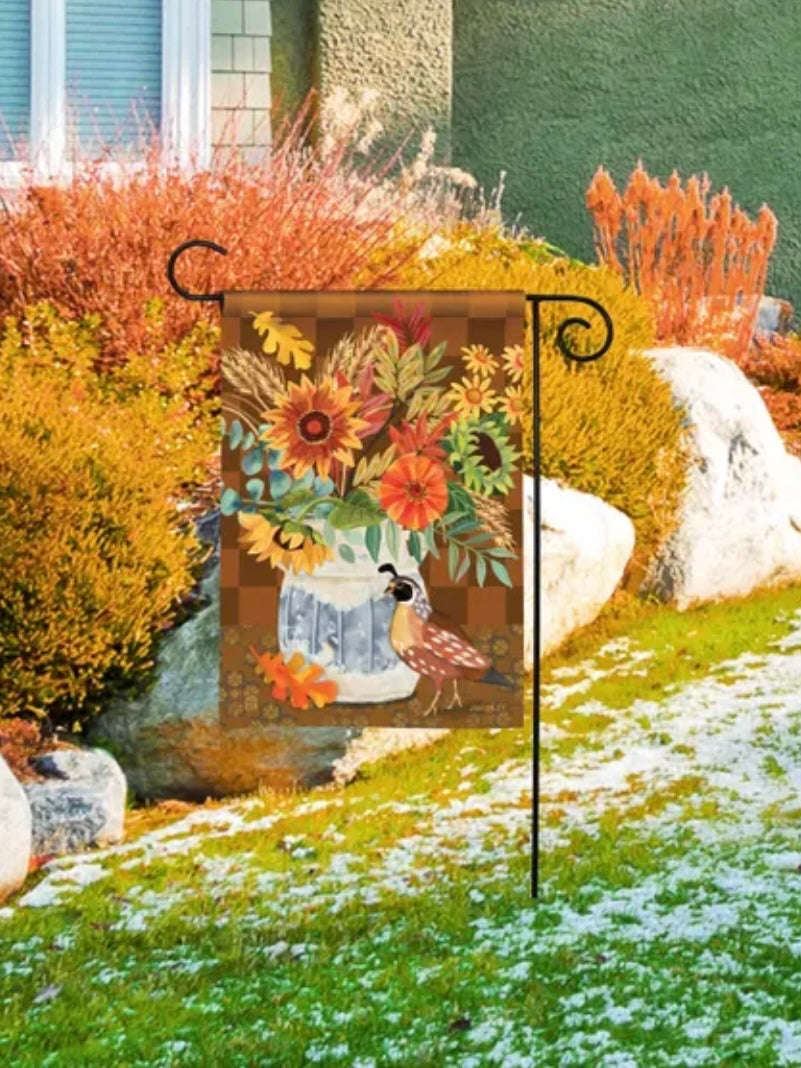 Autumn Quail Garden Flag (Flag Stand Sold Separately)