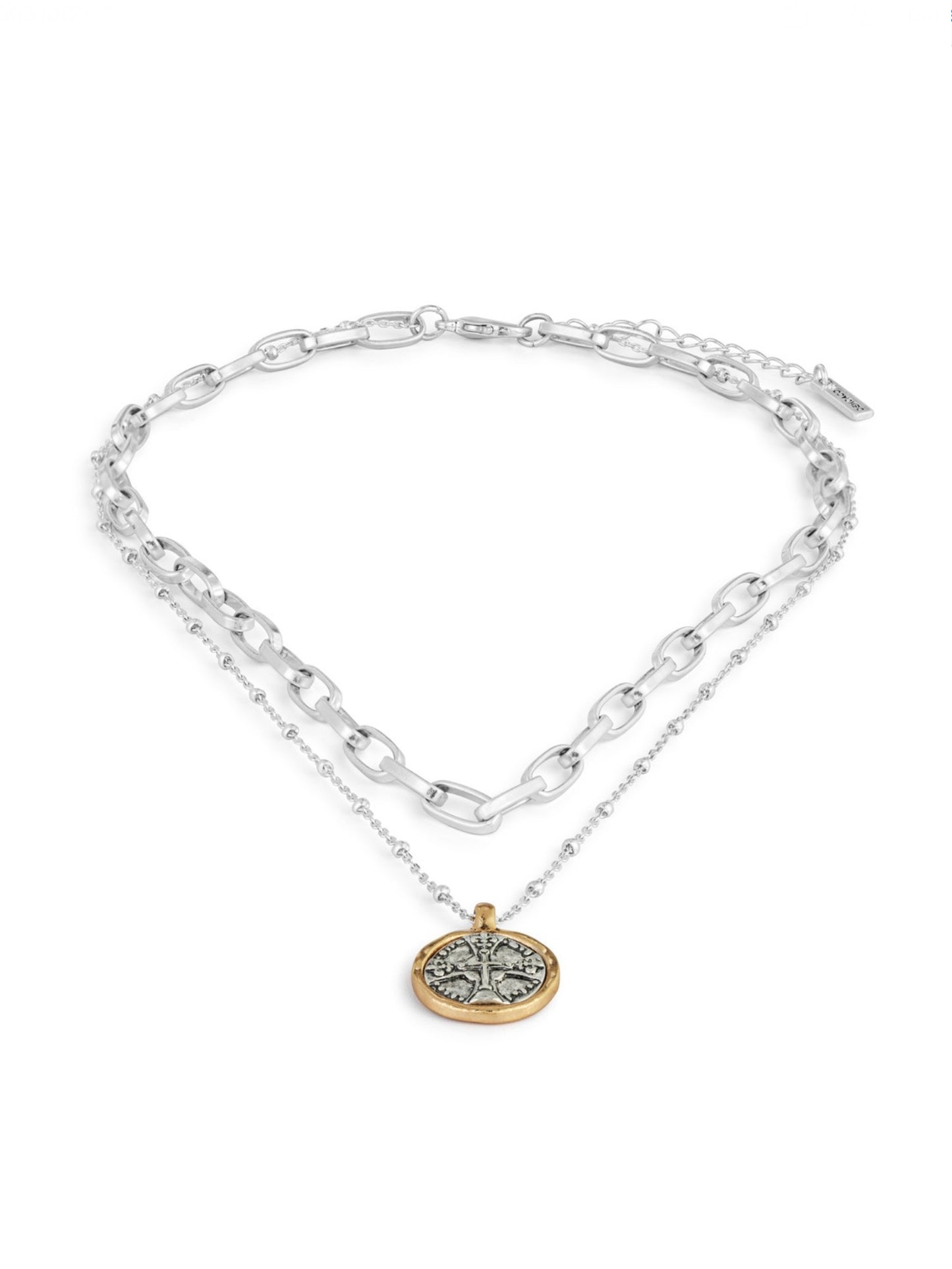 Wrapped in Prayer Layer Necklace - Silver