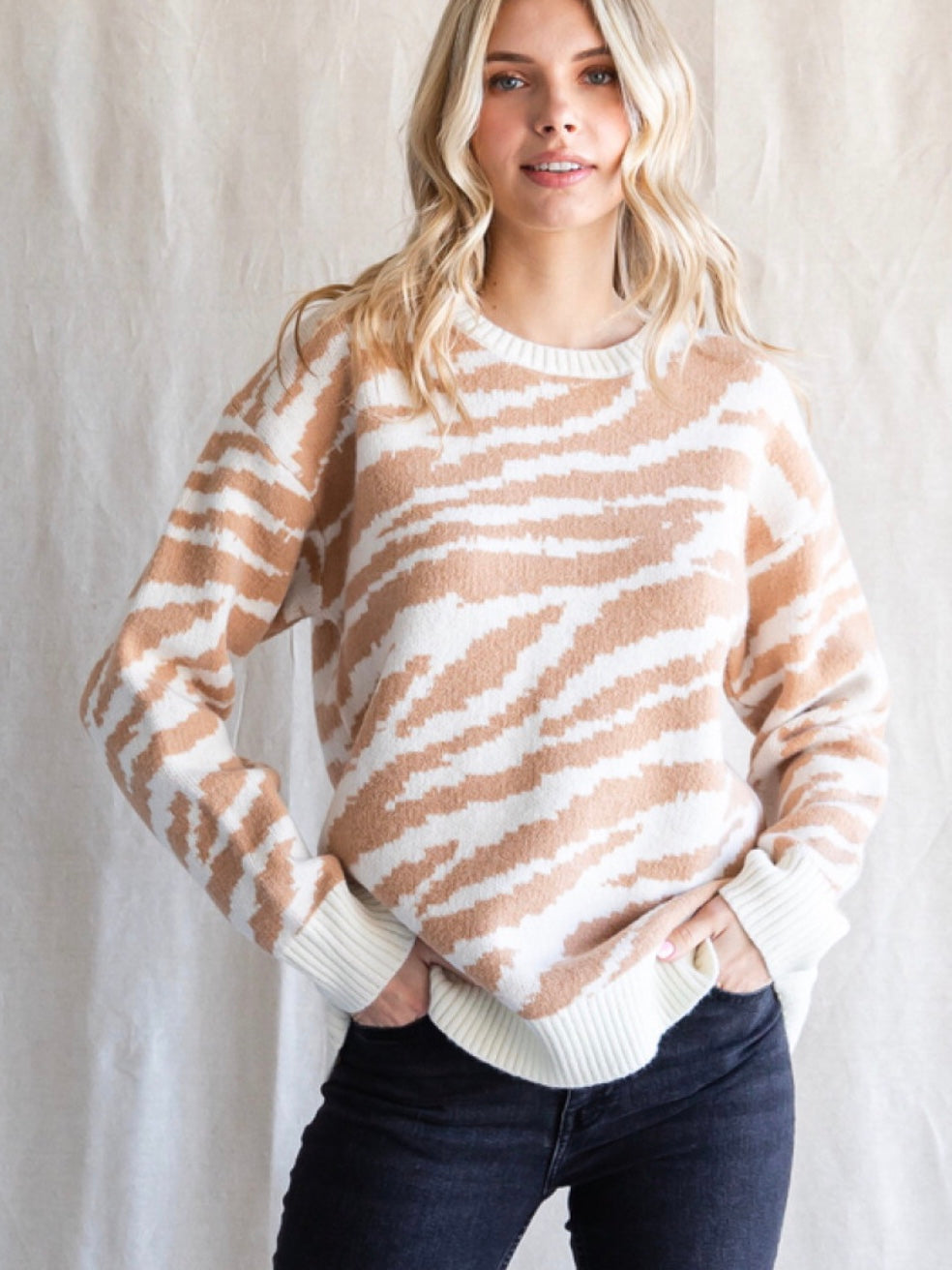 Lennox Sweater - Cream/Taupe