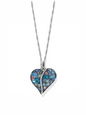 Trust Your Journey Heart Necklace - Silver-Blues