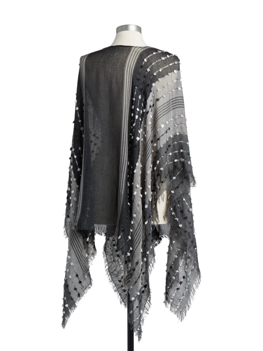 Textured Poncho - Black