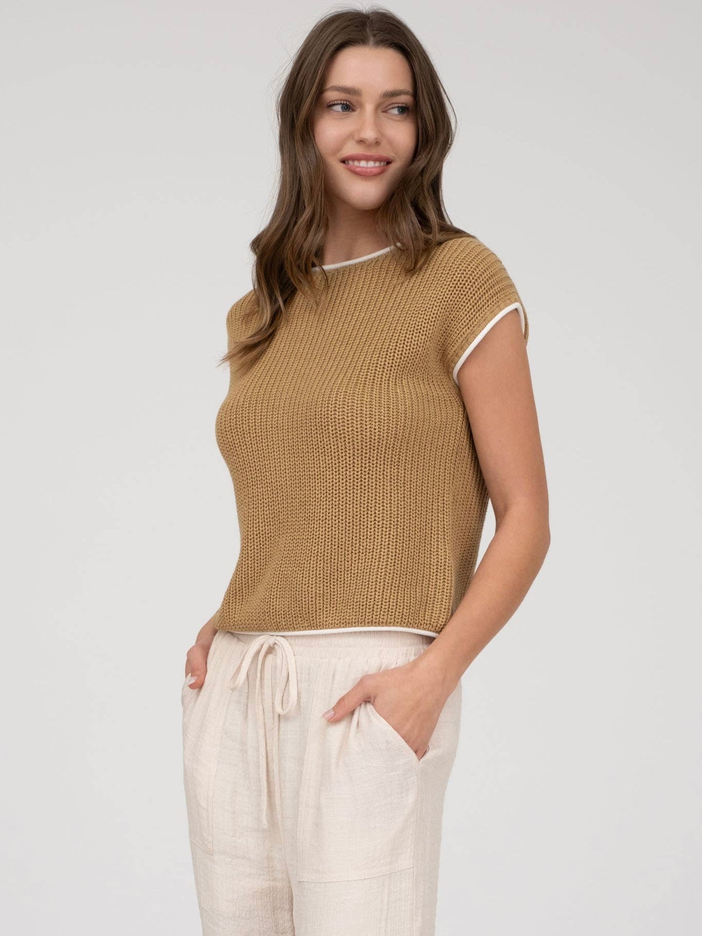 Willow Sweater Top - Tan