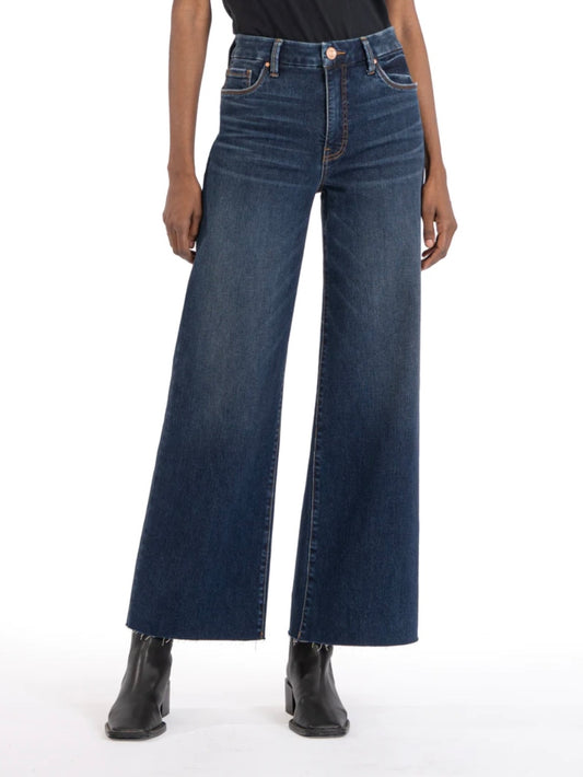 Meg High Rise Fab Ab Wide Leg Raw - Exhibited Wash