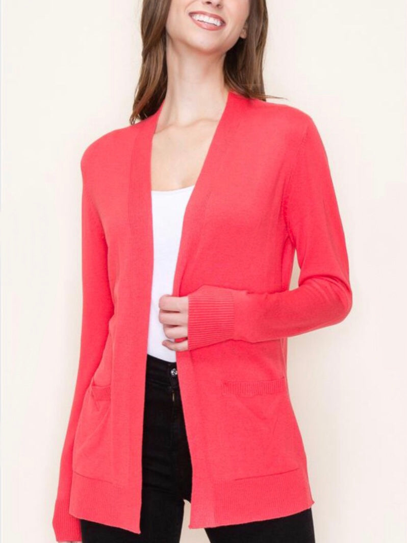 Salem Cardigan - Dark Coral