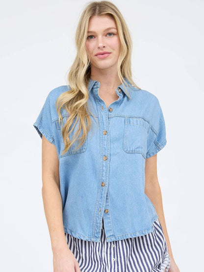 Leah Top - Chambray Denim