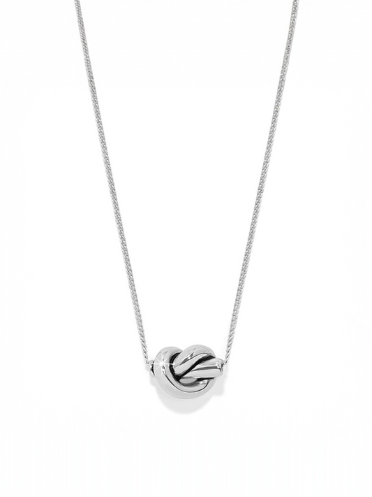 Interlok Single Knot Mini Necklace - Silver