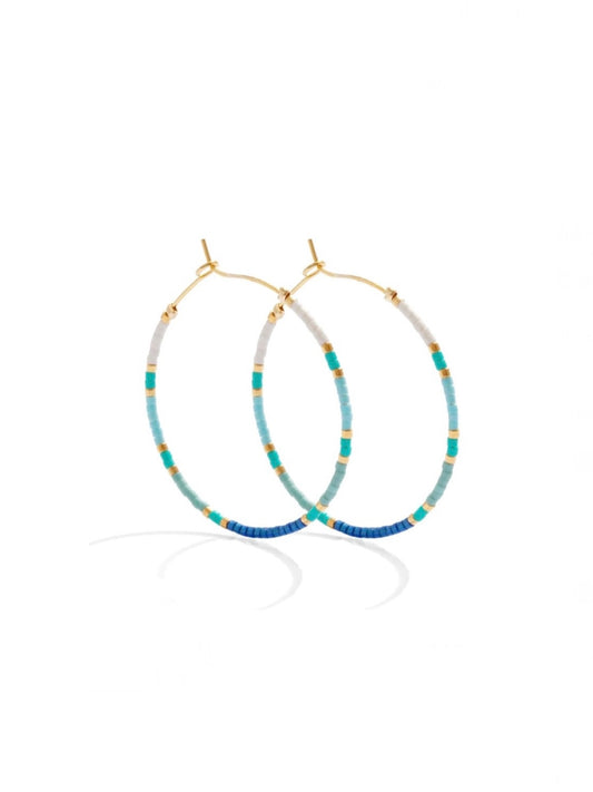 Miyuki Delica Hoop Earring | Blue/Teal