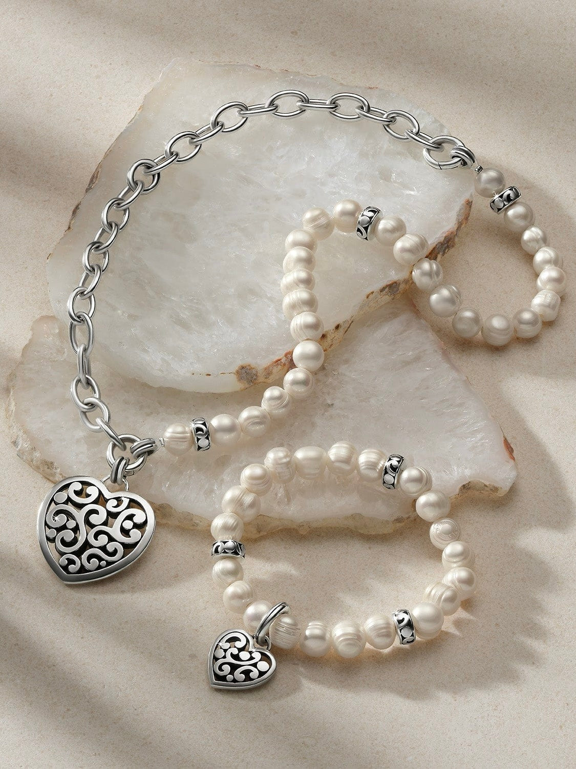 Brighton - Contempo Heart Pearl Stretch Bracelet