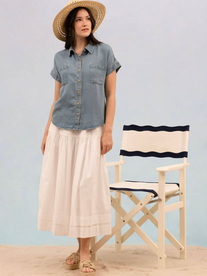 Maya Chambray Top - Blue