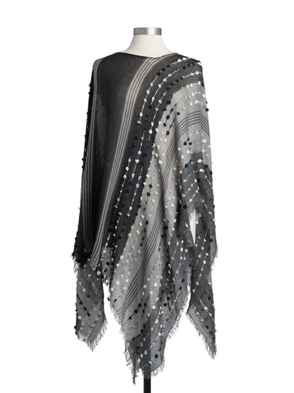 Textured Poncho - Black