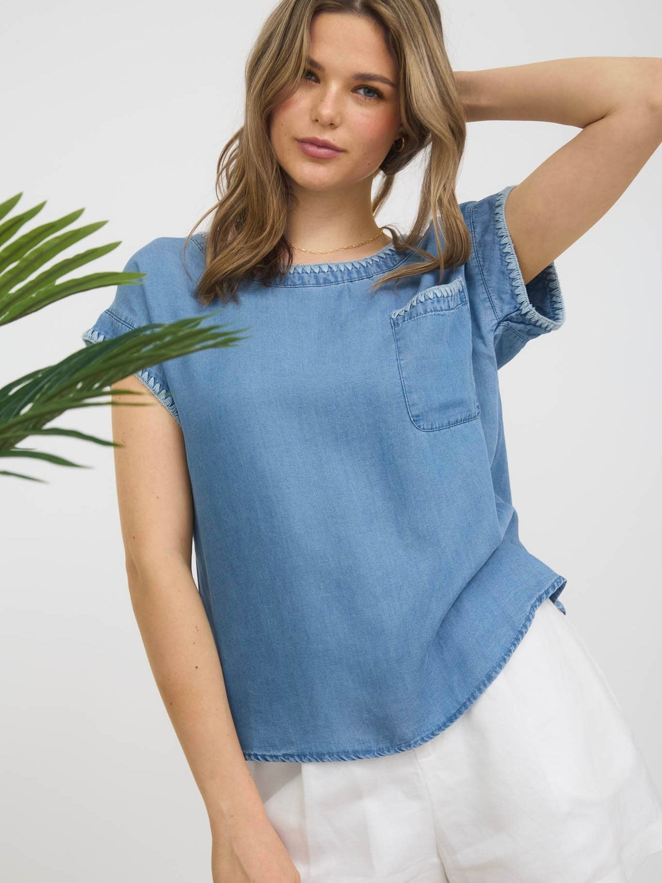 Lainey Top - Chambray