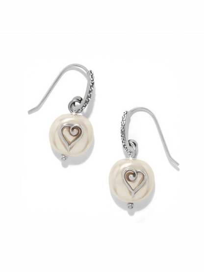 Brighton One Heart Pearl French Wire Earrings