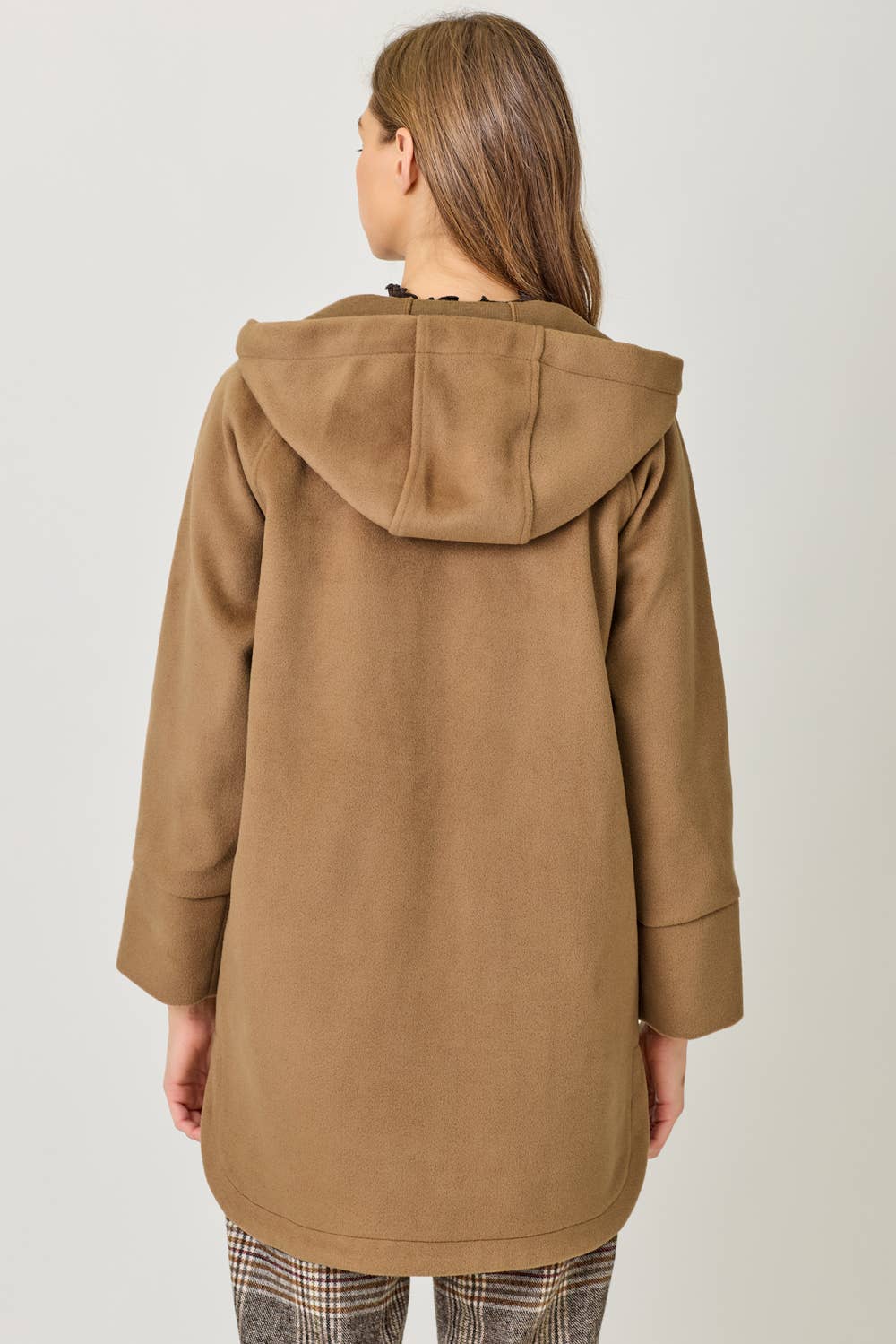 Mystree Hoodie Zip-Up Coat - Camel