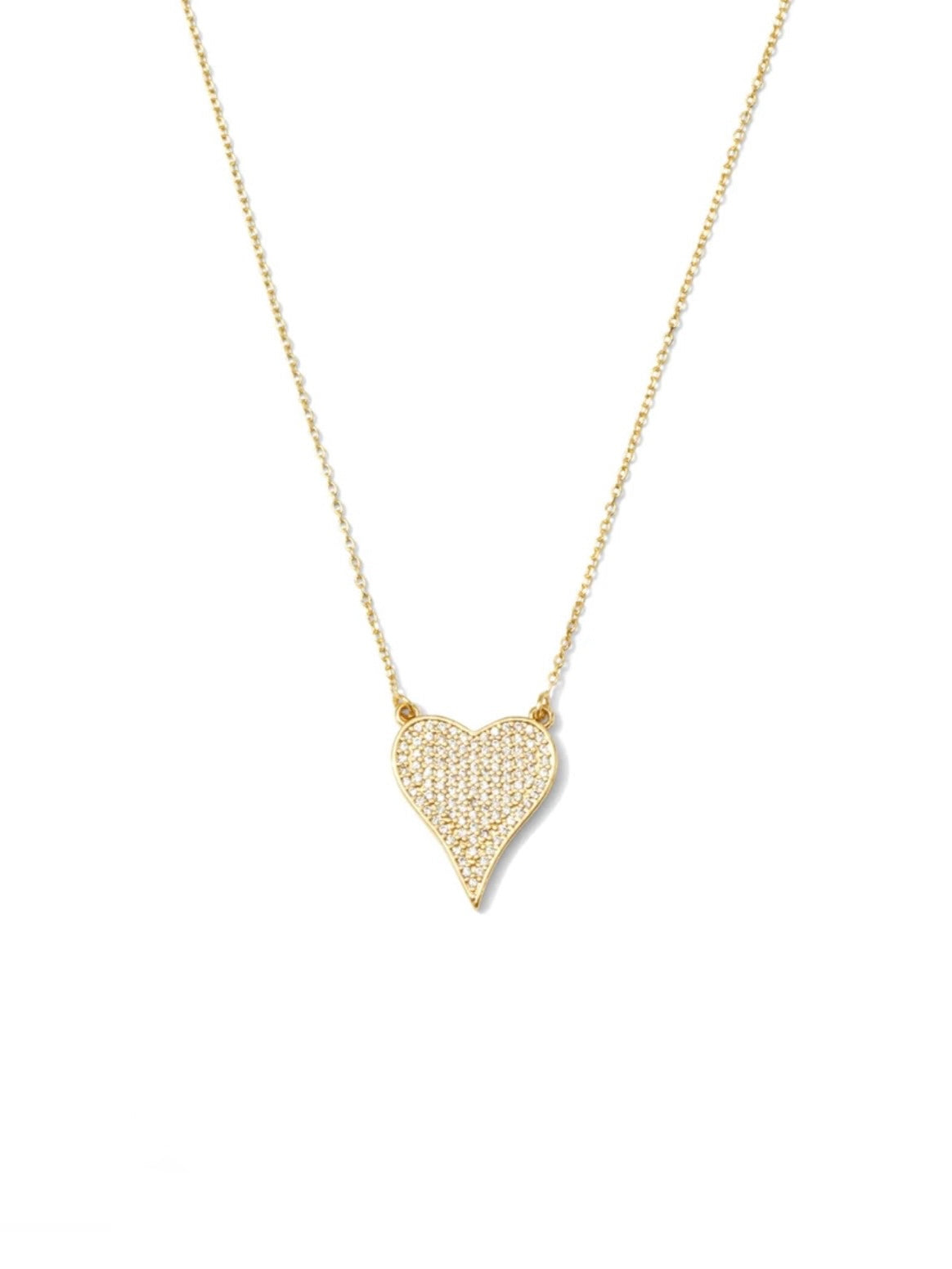 Pave Heart Necklace | Gold