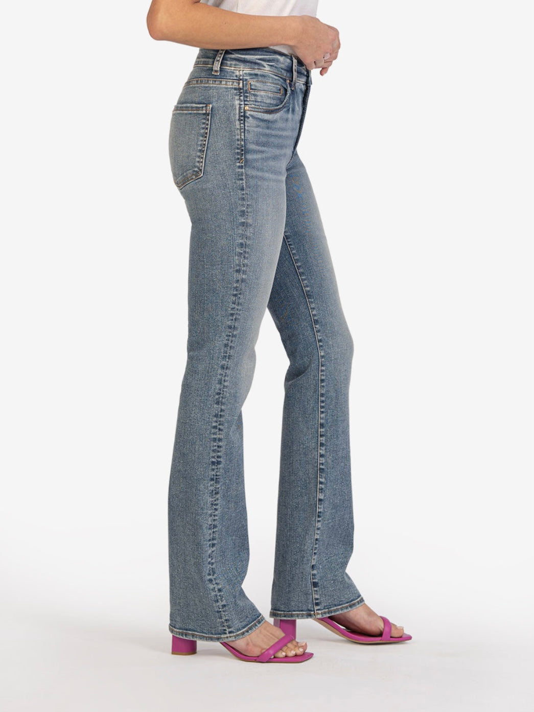 Natalie High Rise Fab Ab Bootcut - Cracking Wash