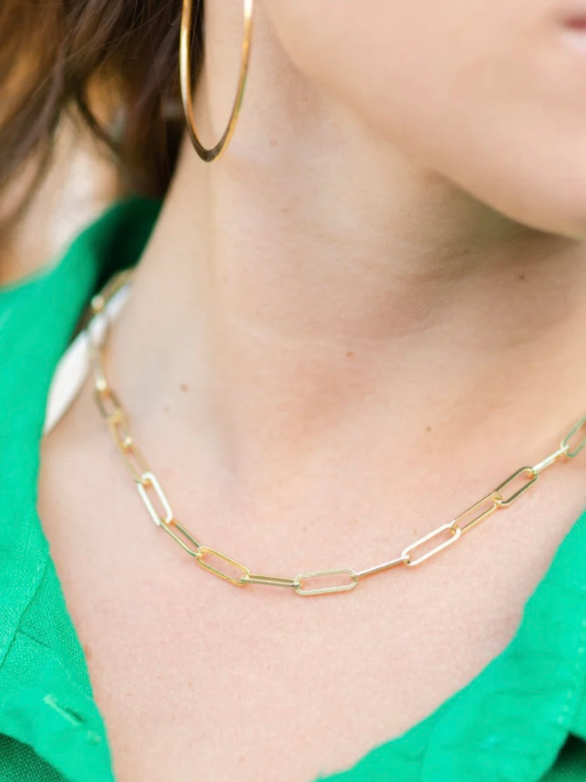 Large Link Chain Necklace 16” | Gold