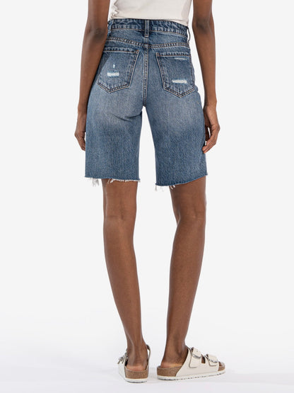 Hailey High Rise Bermuda Short - Enhanced Wash