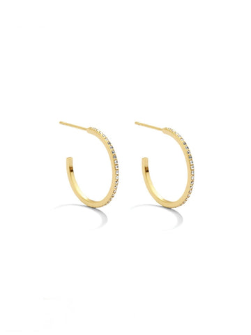 Pave Hoops | Gold
