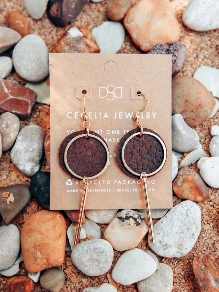 Sunray Leather Earrings | Natural