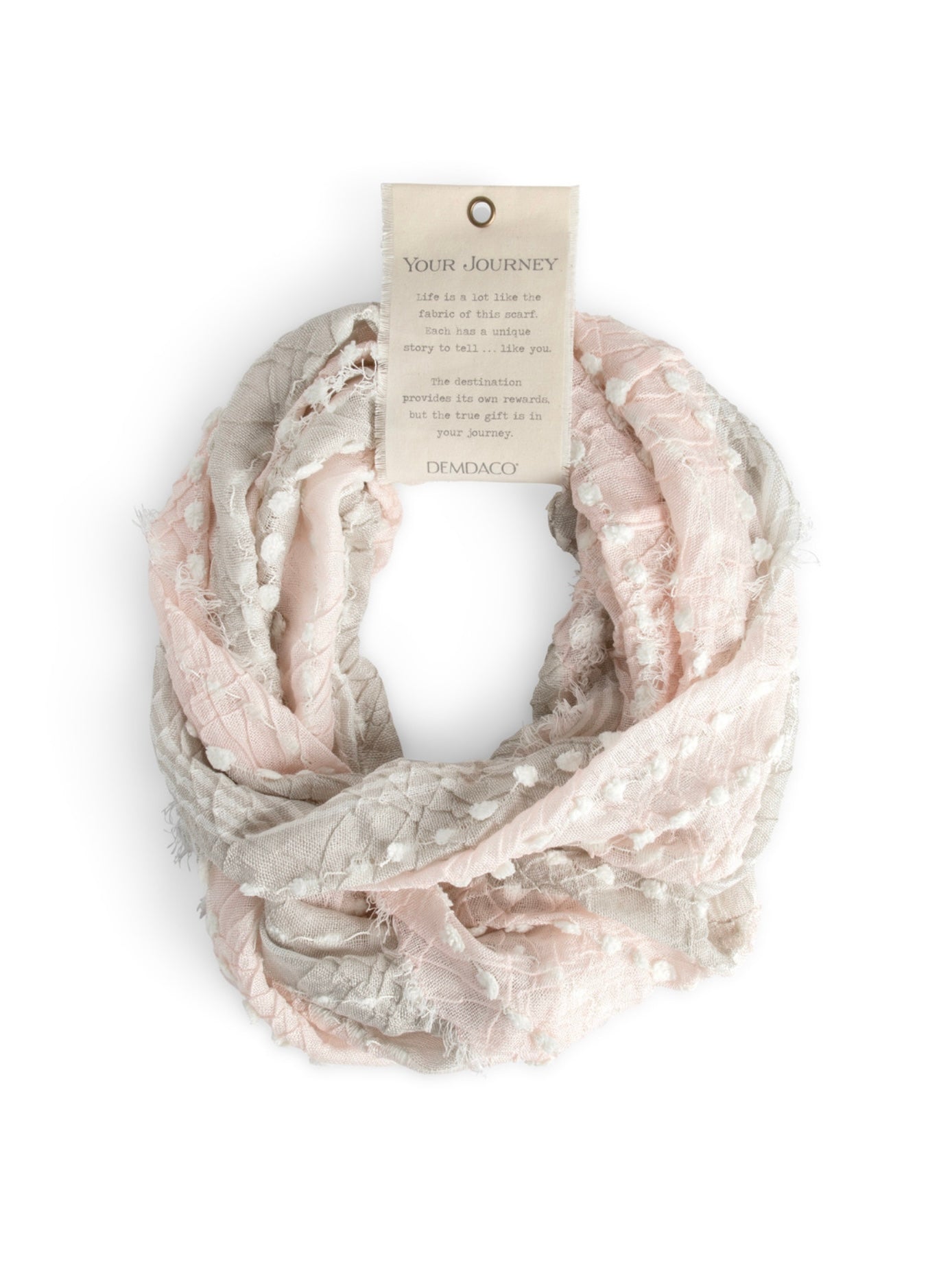 Textured Infinity Scarf - Blush