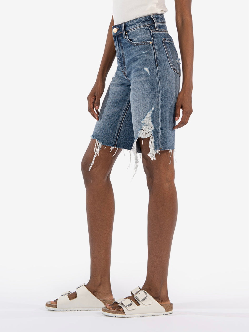 Hailey High Rise Bermuda Short - Enhanced Wash