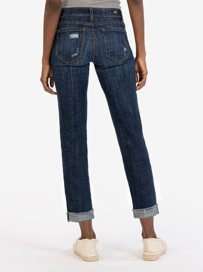 Amy Mid Rise Crop Straight Leg - Prestigious Wash