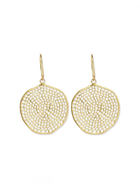 Gretchen Large Circle with Holes Earrings Brass