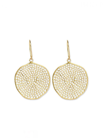 Gretchen Large Circle with Holes Earrings Brass