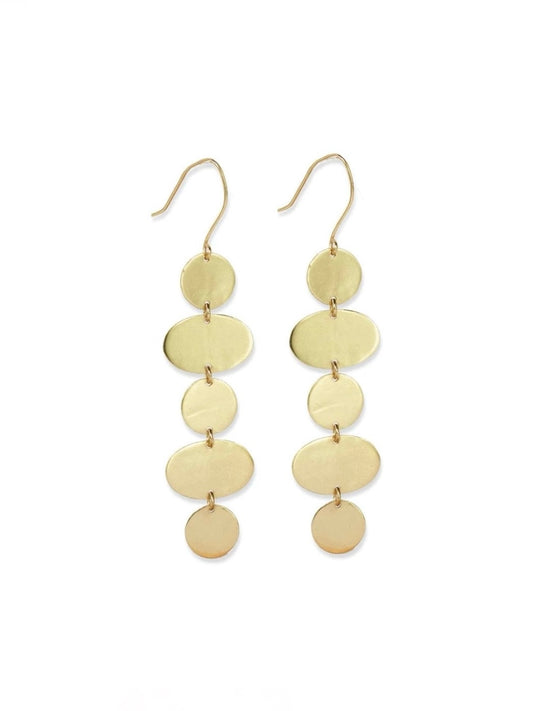 Gretchen Oval Circle Earrings Brass