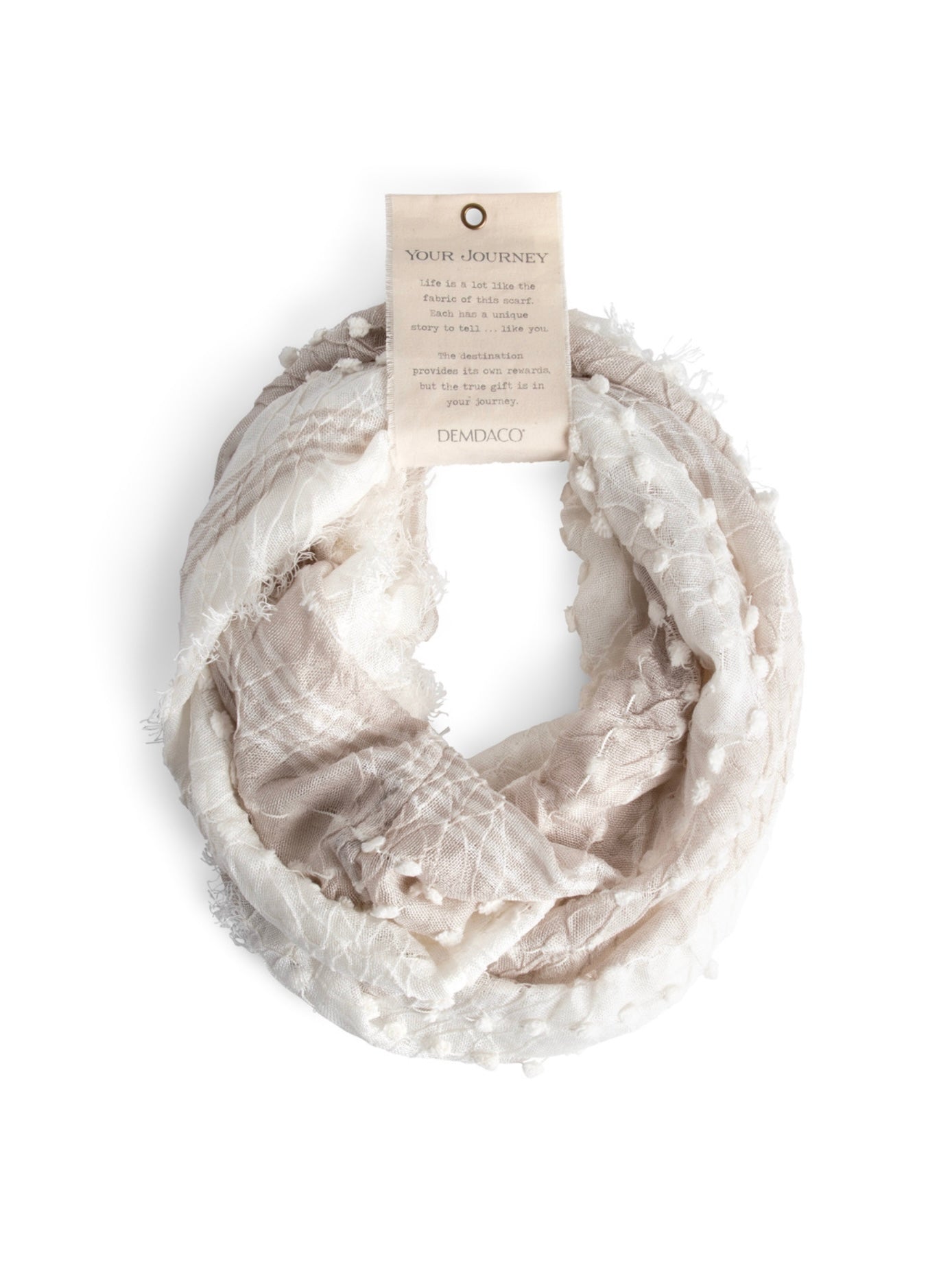 Textured Infinity Scarf - White