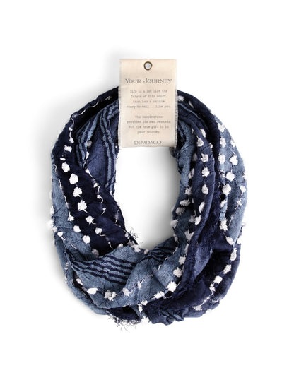 Textured Infinity Scarf - Navy