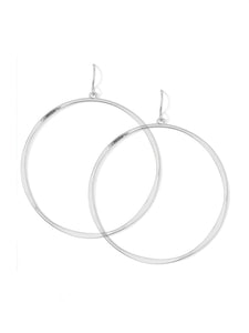 Large Lightly Hammered Open Circle Earrings | Silver