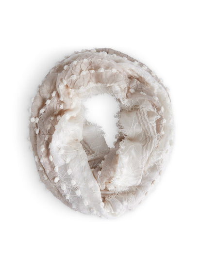 Textured Infinity Scarf - White