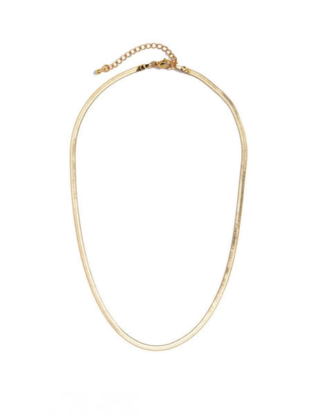 Herringbone Chain Necklace 15.5" | Gold