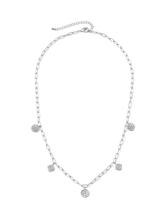 Medallion Link Chain Necklace | Silver