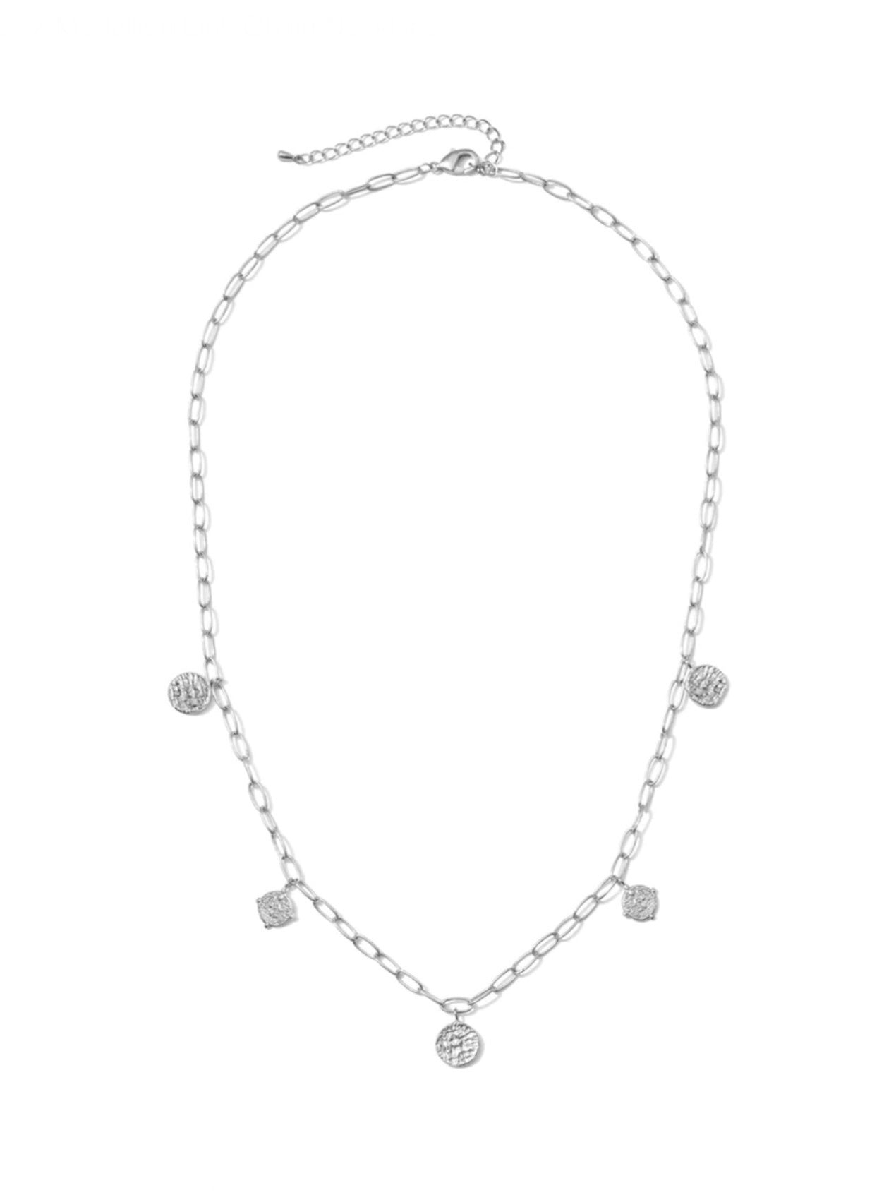 Medallion Link Chain Necklace | Silver