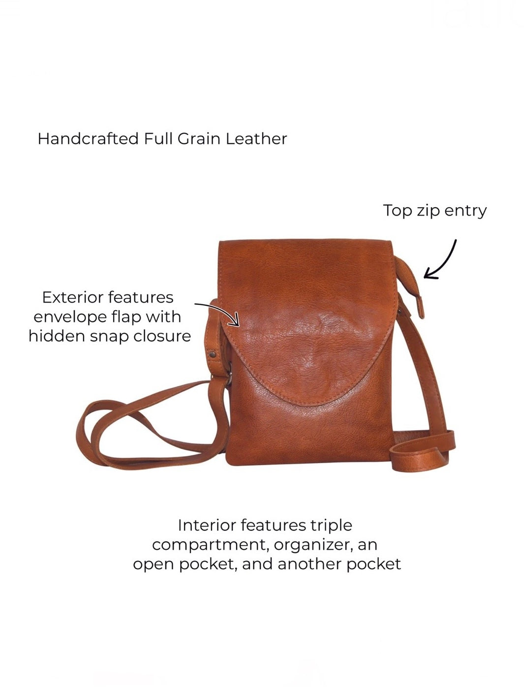 Peck Crossbody | Cognac