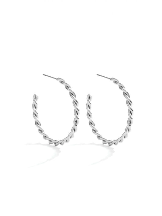 Twist Medium Hoop | Silver