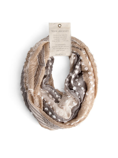 Textured Infinity Scarf - Tan