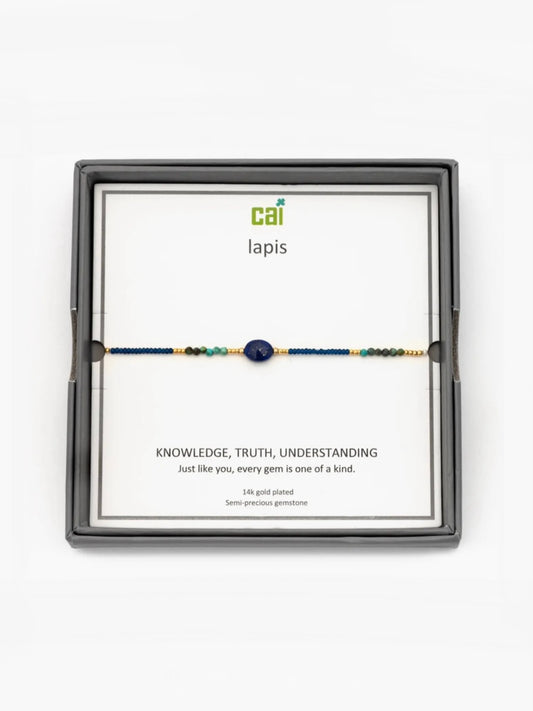 Gold Lapis Classy Mini-Gem Bracelet