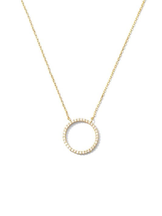 Open Pave Circle Pendant - Gold