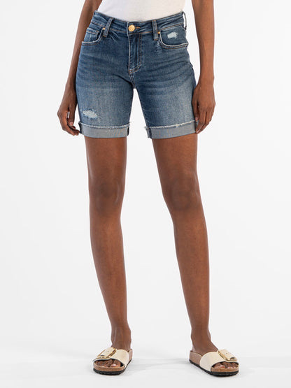 Catherine Mid Rise Boyfriend Short - Edited Wash