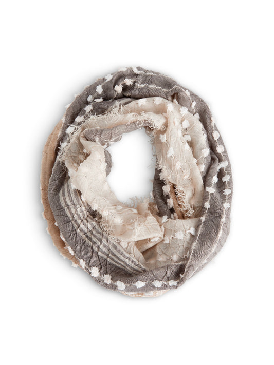 Textured Infinity Scarf - Tan