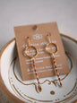 Iris Seed Bead Drop Circle Earrings | Rust