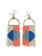 Allison Half Circle Color Block Beaded Fringe Earrings Coastal