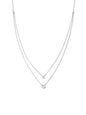 Double Layer Appeal Framed CZ Necklace | Silver