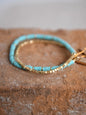 Twilight Double Wrap Bracelet | Square Turquoise Faceted Gold