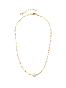 Pearl Accented Necklace | Gold