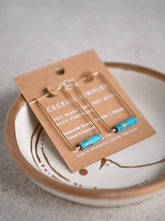 Eventide Rectangle Hoops | Imperial Jasper